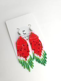Image 2 of Flag/Watermelon Earings, Twist & Tie Made in Egypt 