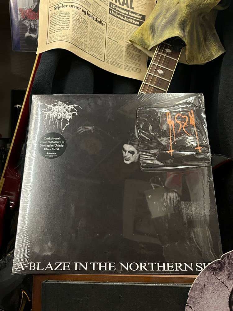 Image of LP Darkthrone Blaze In The Northern Sky SIGNED