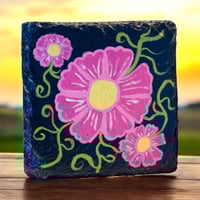 Image 5 of Wildflower Painted Slate Coaster Set