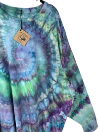 Image 3 of 4XL Unisex Adult Soft Long Sleeve Tee in Mermaid Spiral Ice Dye