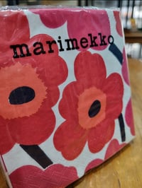 Image 2 of Marimekko Small Serviettes - red and dark pink