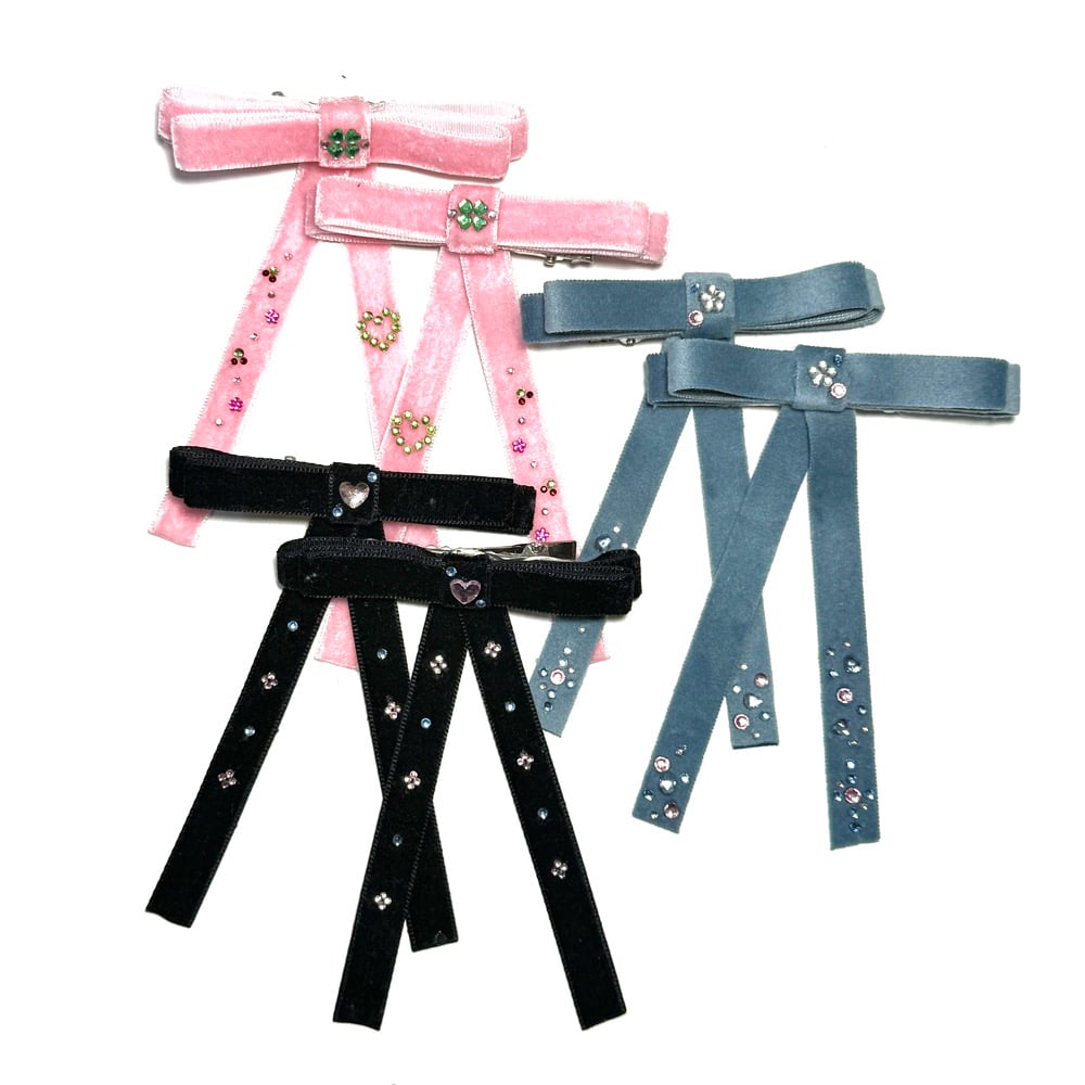 Image of Rhinestone Bow Clips