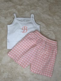 Girls Gingham Vest Set 