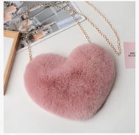Image 1 of Heart Shaped Fur Bag