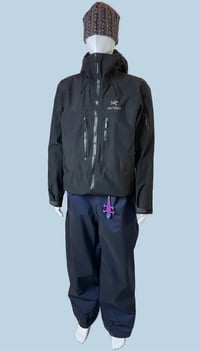 Image 2 of NAVY EXTRA-BAGGY TECH LIZARD PANTS