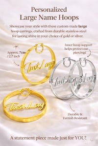 Image 3 of Custom Large Hoop Earrings
