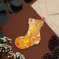 Image 1 of Peace by The Light of the Shroom - Wooden Ornament - Stocking Shape - Wood Magnet 