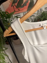 Image 2 of White ribbed bodysuit 