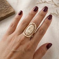 Image 1 of 14K Gold Plated Guadalupe Ring Adjustable Women’s Ring Religious Jewelry Virgen de Guadalupe