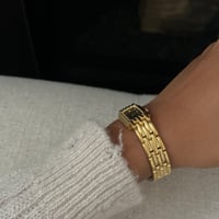 Image 11 of Vintage Pulsar By SEIKO Gold Tone Black Rectangular Dial 