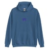 Epic Engagers main logo, indigo blue hooded pull-over