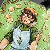 Image 2 of Pasta Witch Signed Watercolor Print