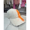 Beige Orange Personalised Hat