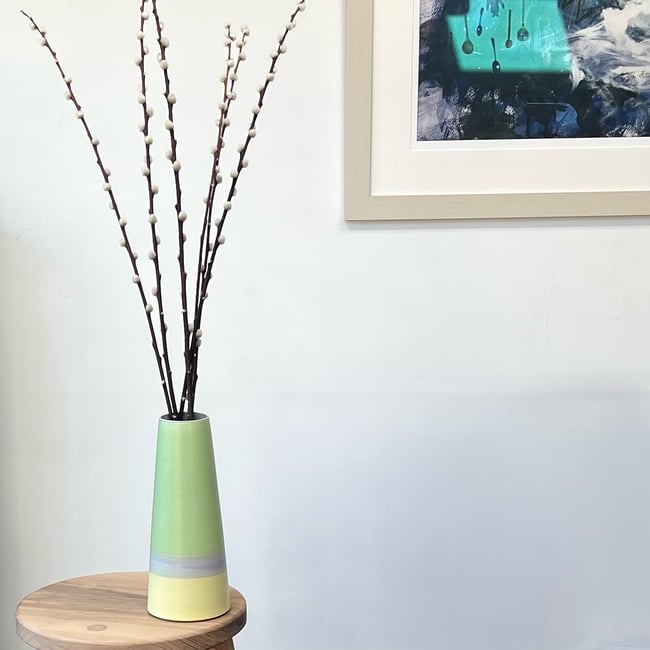 Tall Skyline Vase in Spring Green, Primrose and Lilac