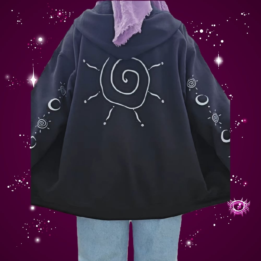 Image of Swirly sun & moon zip up hoodie