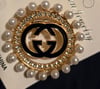 Brooch-Pearl, Bling  & Black