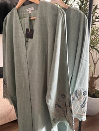 Image 4 of Stone Linen abaya