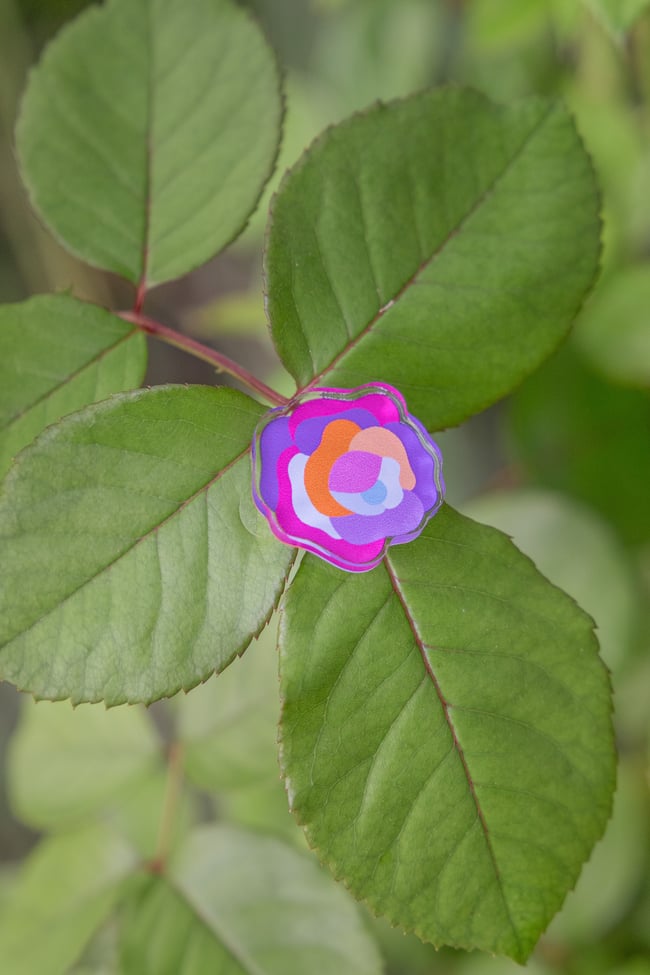 Pin’s rose multicolore