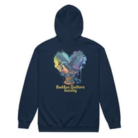 Image 8 of BadAss Raven Old school Unisex  zip hoodie - Double Imprint