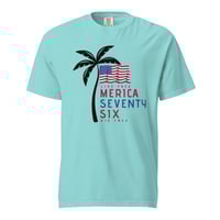 Image 5 of Merica Seventy Six, Live Free Die Free Palm Tree Beach - Unisex Garment-Dyed Heavyweight T-shirt 