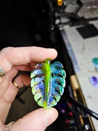 Image 4 of layered color variegated monstera leaf pendant🌿