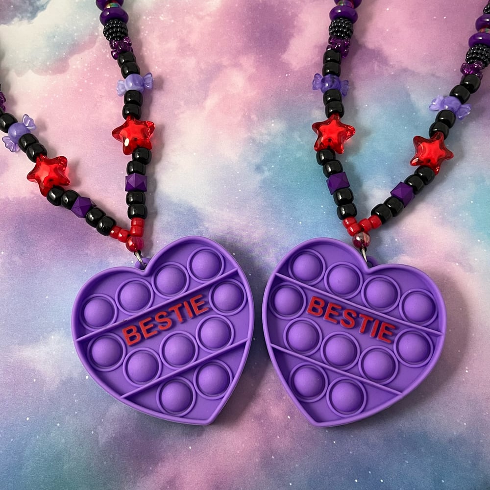 Image of BFF Poppit Kandi Necklace 2pc Set Fidget