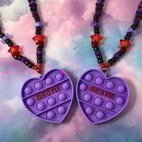 Image 1 of BFF Poppit Kandi Necklace 2pc Set Fidget