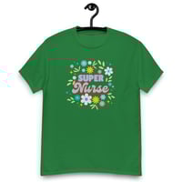 Image 10 of Unisex classic tee, Super Nurse Flower Power Tee