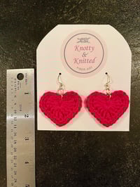 Image 3 of Crochet heart earrings
