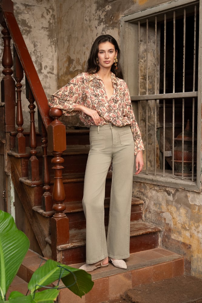 Image of Jean Gaspard Denim Kaki Clair