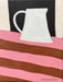 Image of White Jug on Stripes