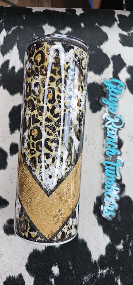 Image of 20 oz Cheetah black and gold