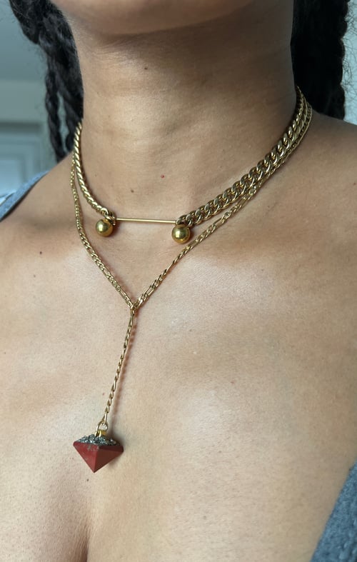 Image of GENESIS II • Crystal Drop Necklace | Red Jasper