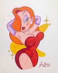 Image 1 of Jessica Rabbit Gouache Painting
