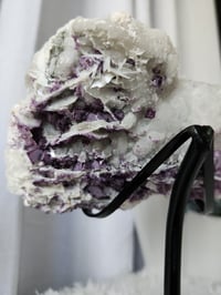 Image 6 of 2lb Candle Quartz Calcite Purple Fluorite Crystal Specimen with Stand