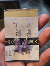 Amethyst chip earrings