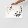 Japanese swallow bird, illustration from Seitei - Framed matte paper poster