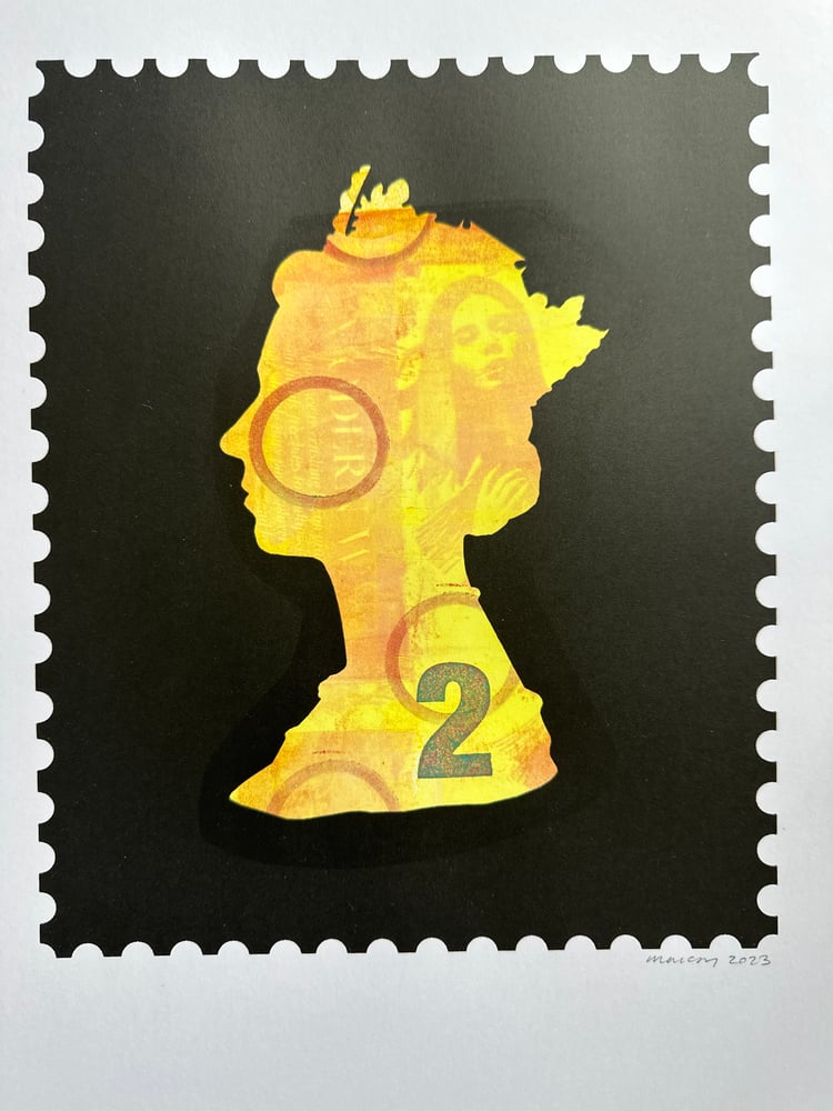 Image of A3 Fashion Queen one off Y1 screen print with mixed media