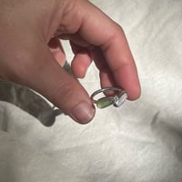 Image 4 of OPAL/GREEN SKEW RING (M)