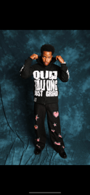 Image 2 of Black Distressed Hoodie 