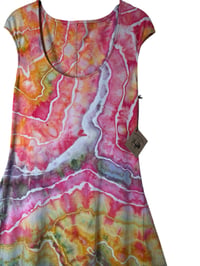 Image 3 of M Stretch Knit Fit and Flare Midi Dress in Euphoria Geode Ice Dye