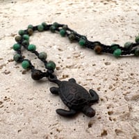 Image 1 of African Turquoise Turtle Necklace