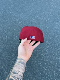 Image 4 of CARDINAL RED LOS ANGELES CUSTOM FITTED CAP