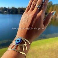 Image 4 of Evil Eye Cuff Bracelet & Ring Set