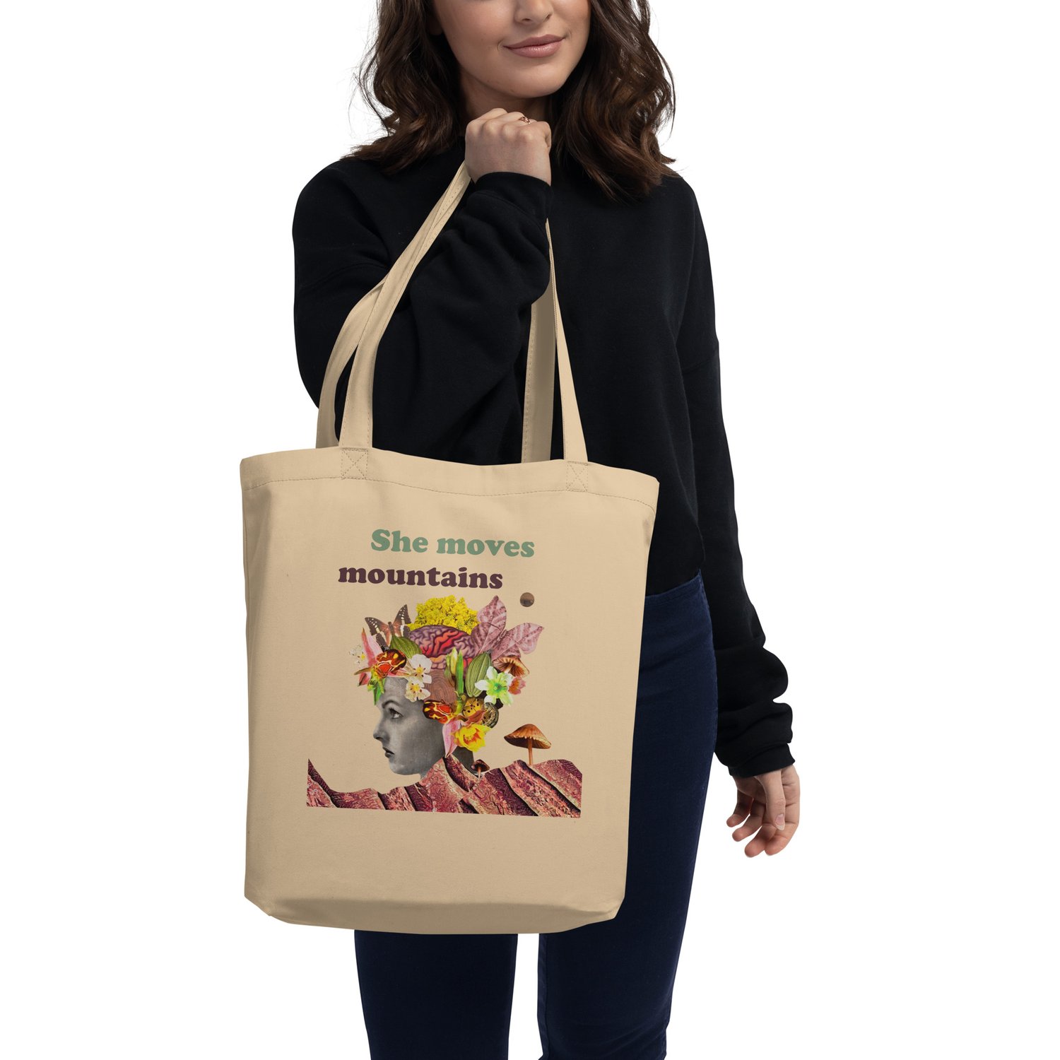 Image of She Moves Mountains - 100% Organic Cotton - Eco Tote Bag