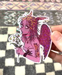 Image 2 of pink angel glitter sticker 