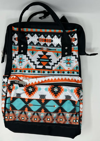 Image of Aztec Geometric Chevron Backpack Diaper Bag  - NEW - Free Shipping