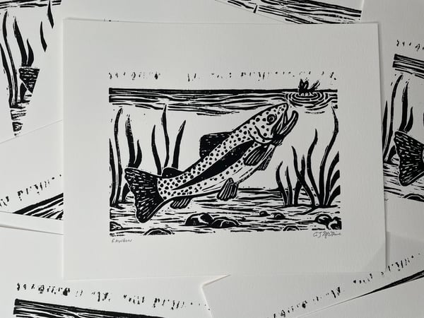 Image of Rainbow Lino Cut Print 