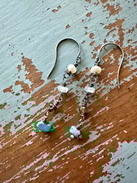 Image 10 of turquoise nugget and iolite dangle earrings