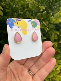 Image 1 of TEARDROP STUDS - Pink